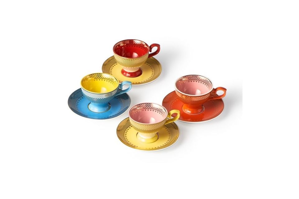 Juego de 4 tazas de porcelana multicolor Grandma - 5