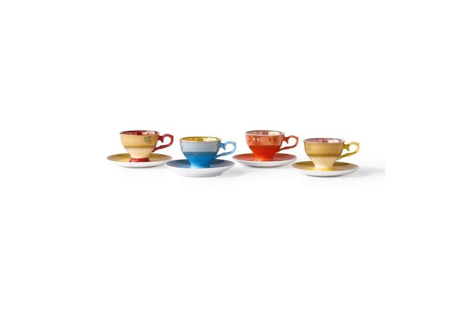 Juego de 4 tazas de porcelana multicolor Grandma - 6