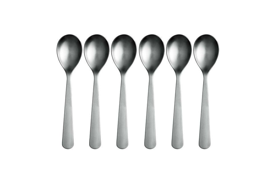 Juego de 6 cucharas de acero inoxidable plateado Luxis Normann Copenhagen