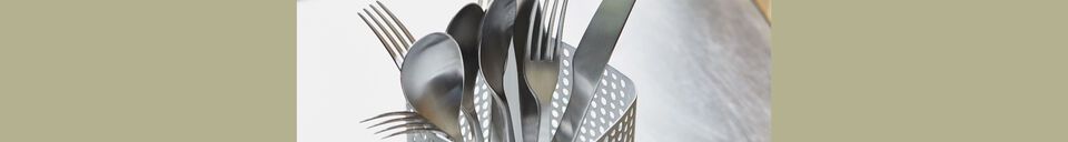 Descriptivo Materiales  Juego de 6 tenedores de acero inoxidable plateado Luxis