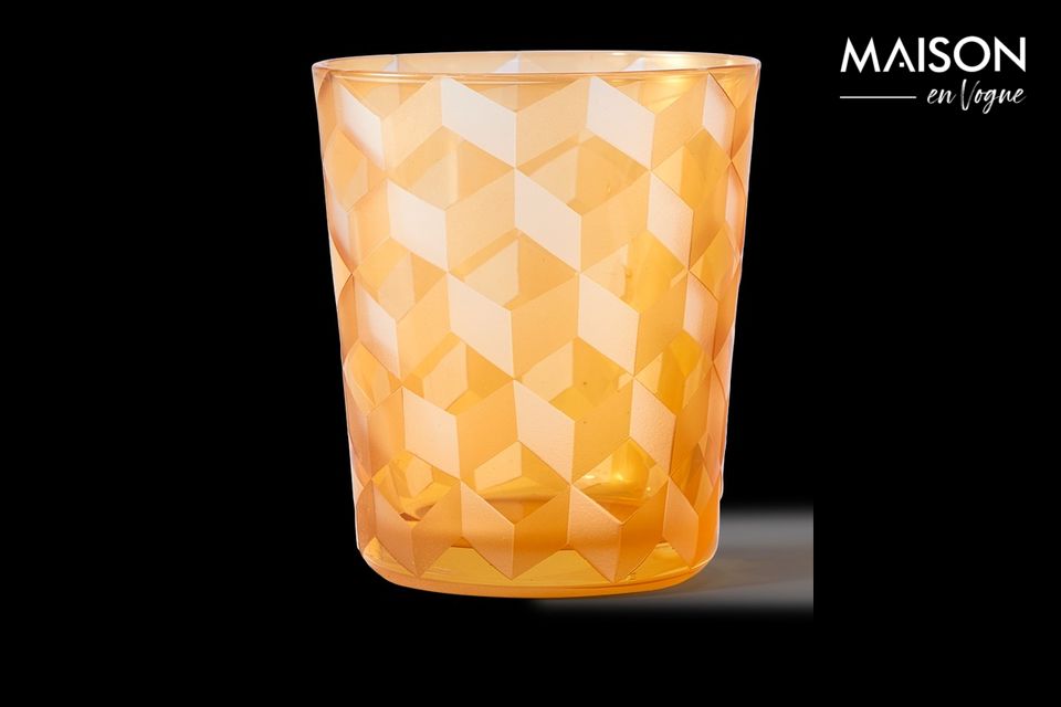 Juego de 6 vasos multicolores con motivos cuadrados Vaso - 4