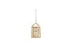Miniatura Lámpara colgante de bambú y lino beige Cloche 1
