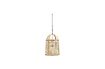 Miniatura Lámpara colgante de bambú y lino beige Cloche 1