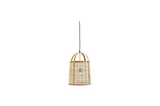 Lámpara colgante de bambú y lino beige Cloche