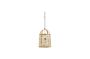 Miniatura Lámpara colgante de bambú y lino beige Cloche Clipped