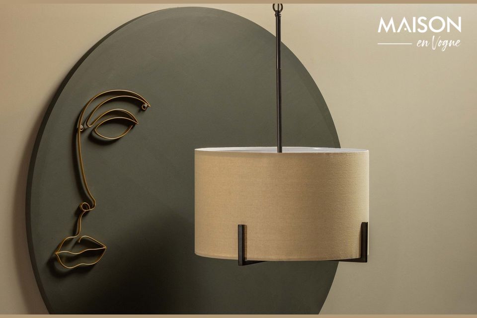 Lámpara de suspensión Holly de metal y tela, luz suave y elegante para su hogar.