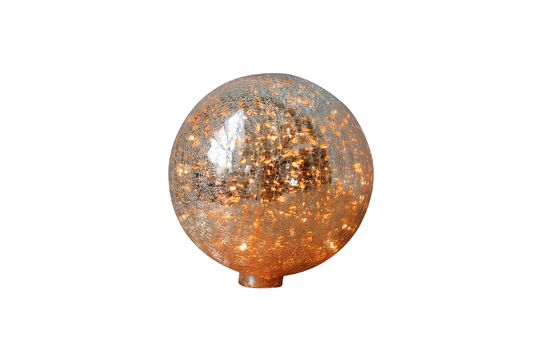 Lámpara de mesa de 20 cm de bola de vidrio mercurizado agrietado y guirnalda Clipped