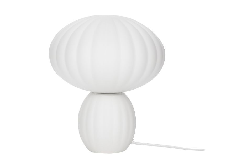 Lámpara de mesa de cristal blanco Kumu Hübsch