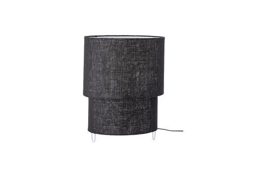 Lámpara de mesa negra de lino Zalt Clipped