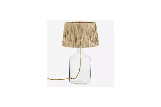 Lámpara de sobremesa de cristal con pantalla Rafia Clipped