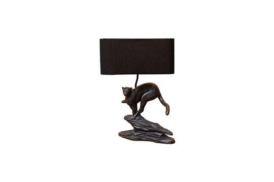 Lámpara de sobremesa de resina negra de leopardo