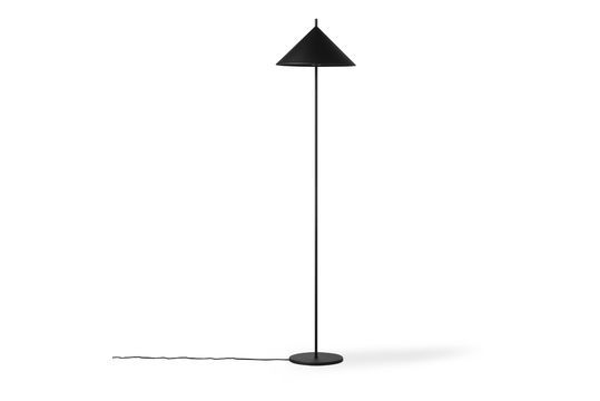 Lámpara de suelo triangular Tournay en metal negro Clipped
