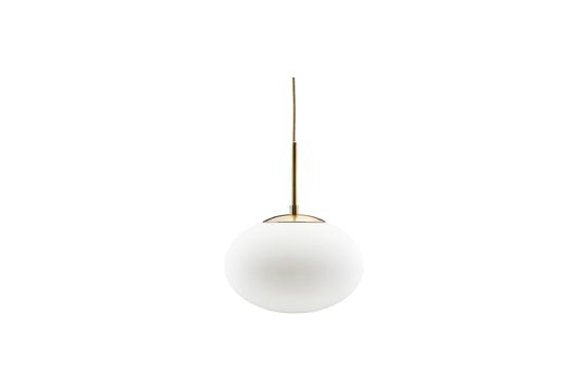 Lámpara de techo en cristal blanco y metal dorado Opal Clipped