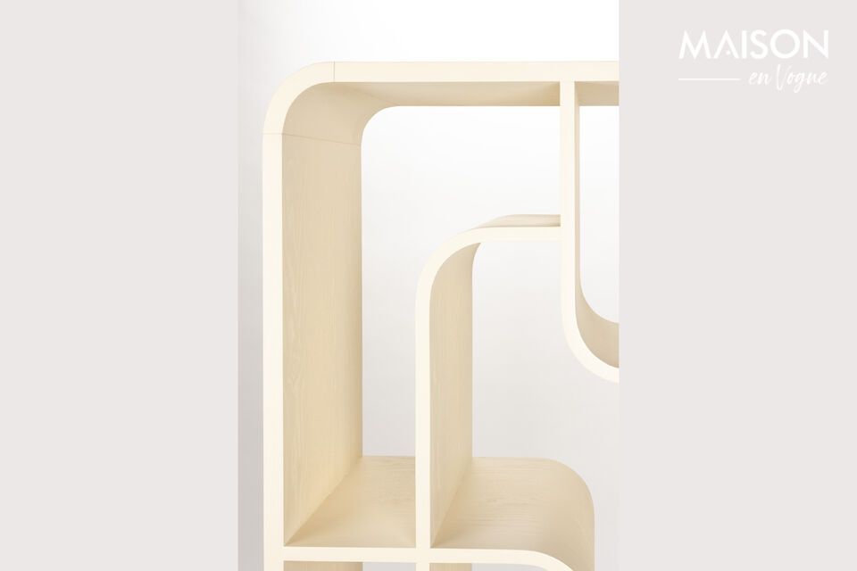 Librería de madera maciza de roble beige Seven - 7