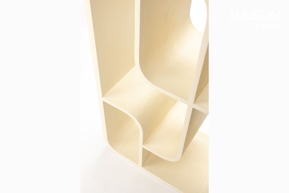 Librería de madera maciza de roble beige Seven - 9