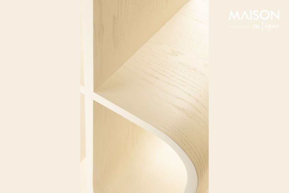 Librería de madera maciza de roble beige Seven - 10