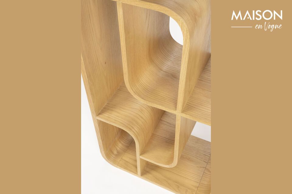 Librería de madera maciza de roble marrón Seven - 8