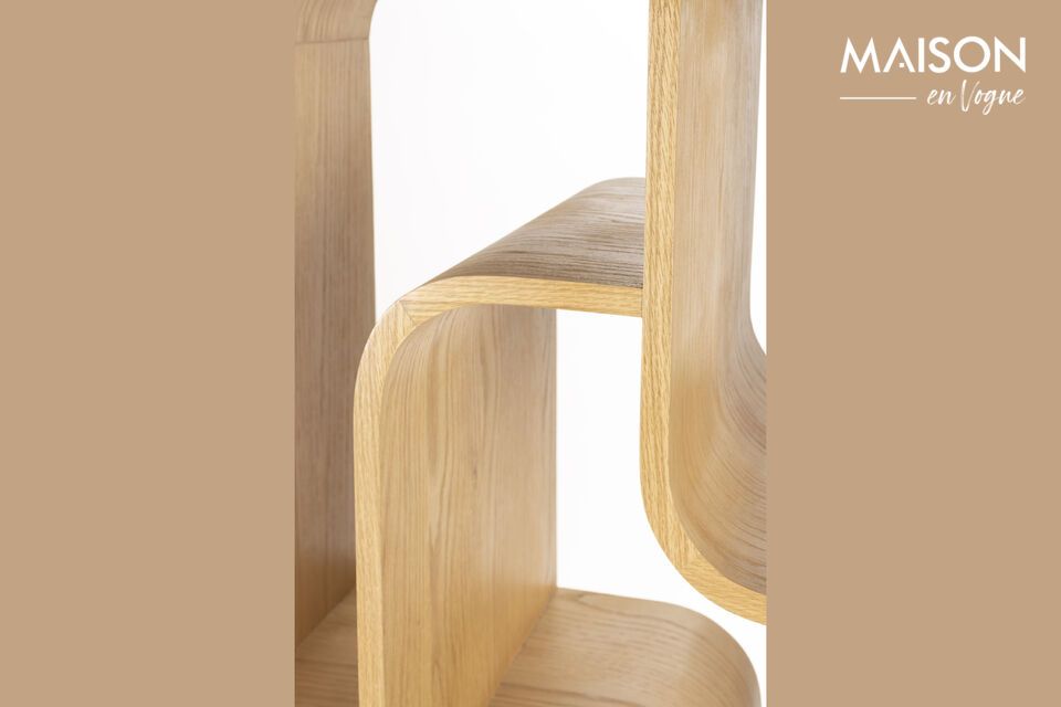 Librería de madera maciza de roble marrón Seven - 9