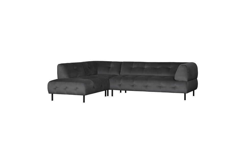 Lloyd sofá de terciopelo gris oscuro esquina izquierda Woood