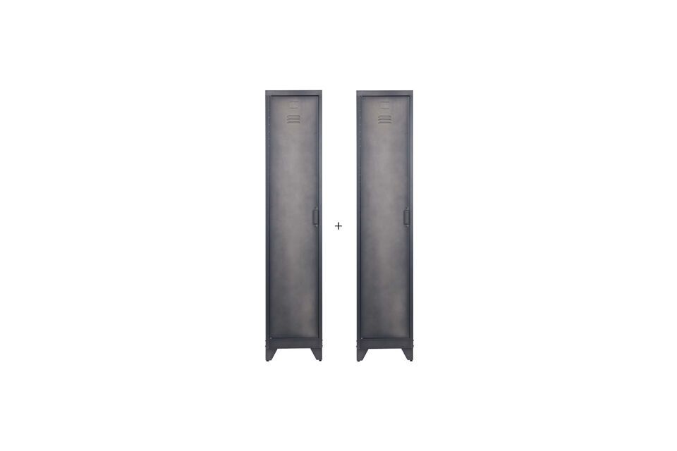Lote de 2 armarios de 1 puerta de metal negro Cas Woood