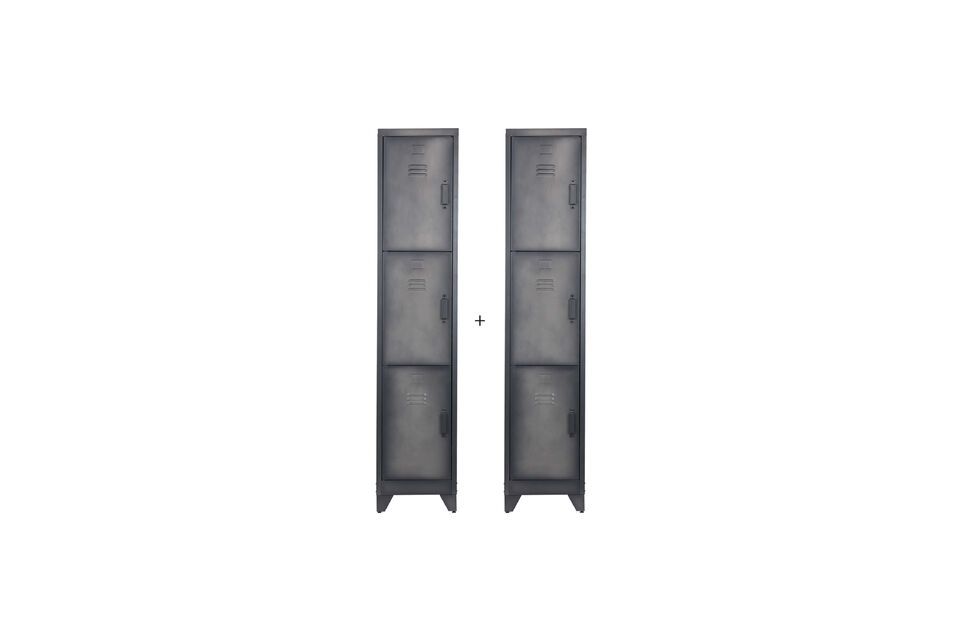 Lote de 2 armarios de 3 puertas de metal negro Cas Woood
