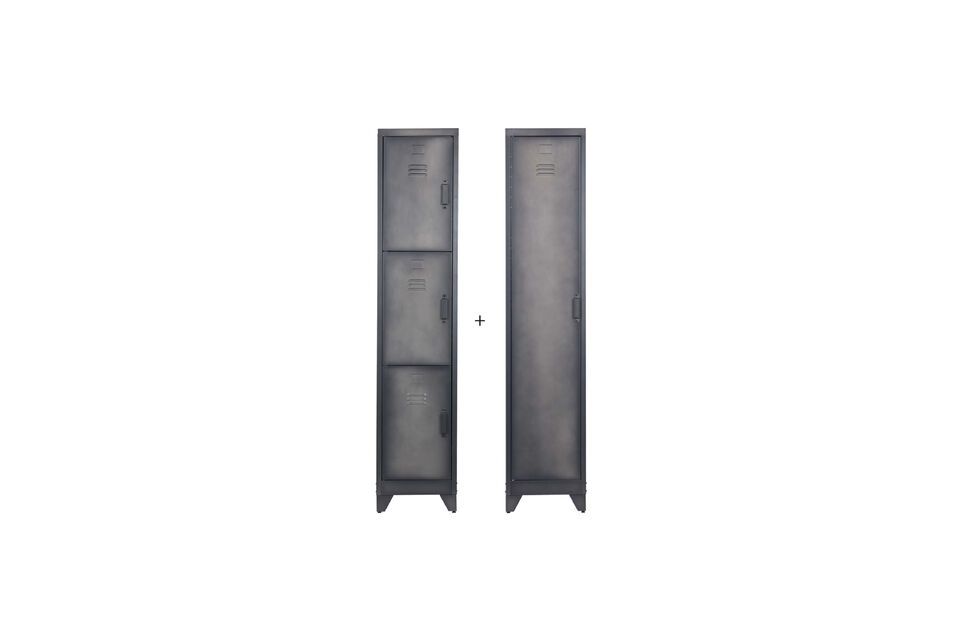 Lote de 2 armarios de metal negro de 4 puertas Cas Woood