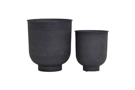 Lote de 2 maceteros de metal gris Vig