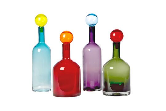 Lote de 4 botellas de vidrio multicolor Bubbles Clipped