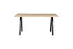 Miniatura Mesa 160x90 roble macizo beige con patas cuadradas Tablo 1