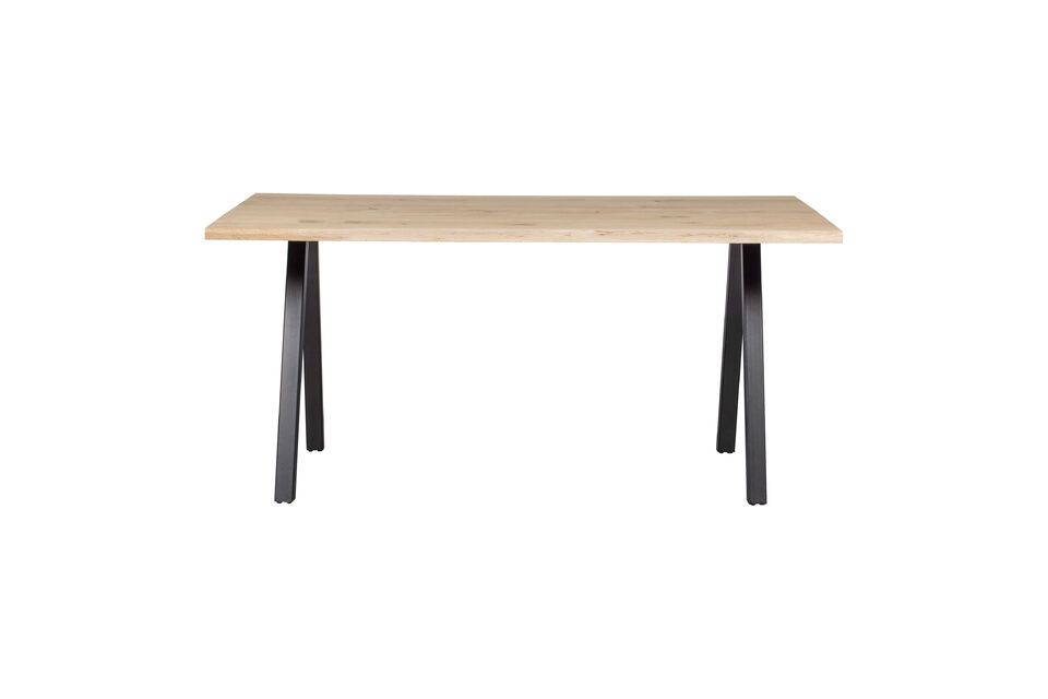 Mesa 160x90 roble macizo beige con patas cuadradas Tablo Woood