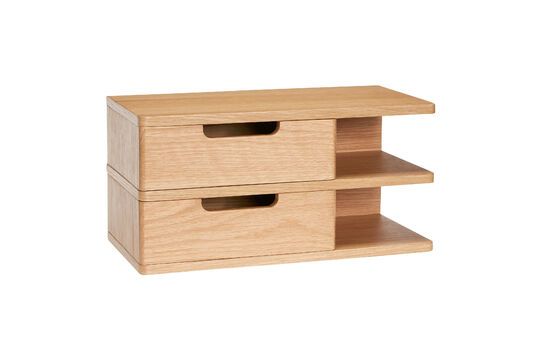 Mesa auxiliar abierta de madera clara