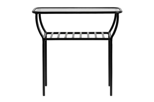 Mesa auxiliar Chic de hierro y cristal negro