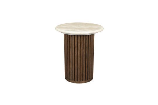Mesa auxiliar de madera beige Arda Clipped