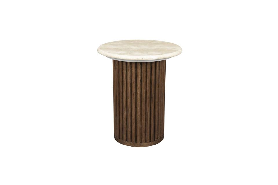 Mesa auxiliar de madera beige Arda DutchBone