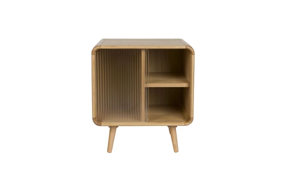 Mesa auxiliar de madera beige Rise Zuiver