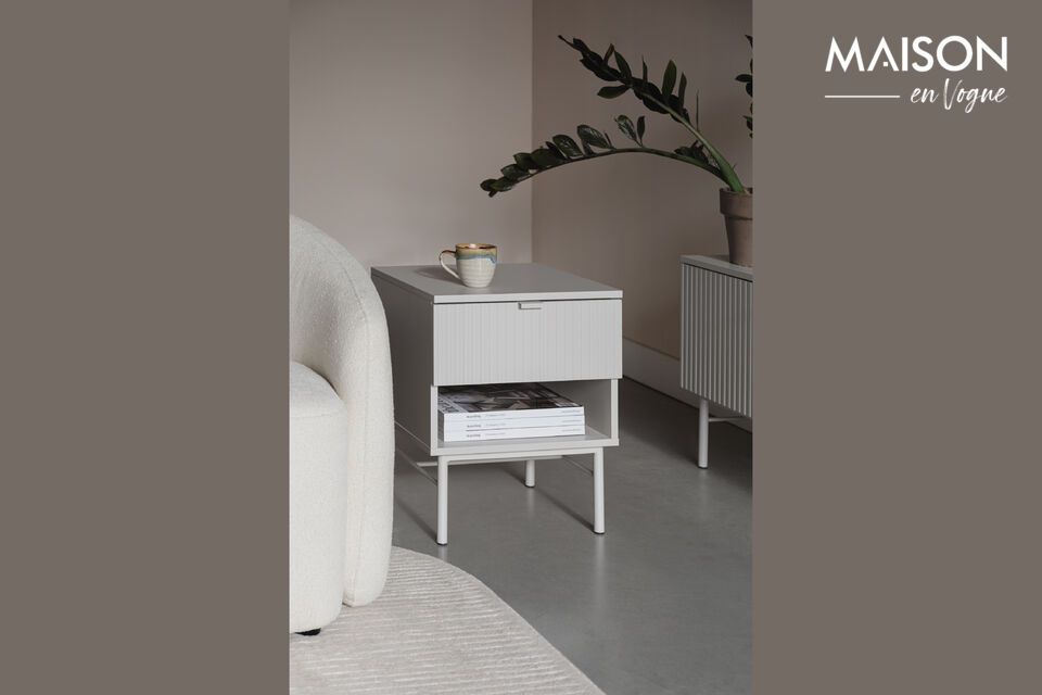 Mesa auxiliar de madera blanca Cayo White Label