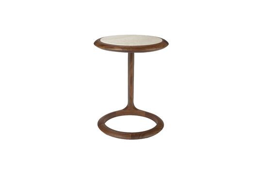 Mesa auxiliar de madera de acacia marrón Doppio Clipped