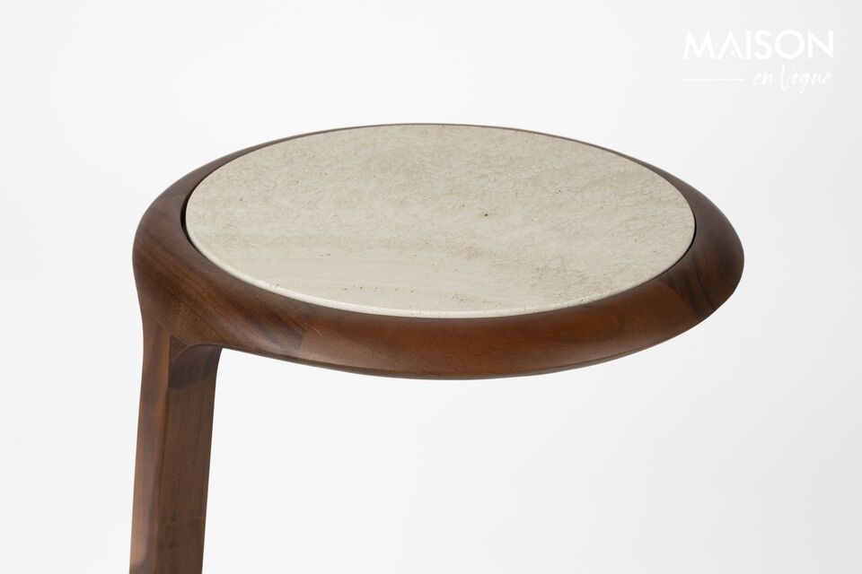 Mesa auxiliar de madera de acacia marrón Doppio - 7