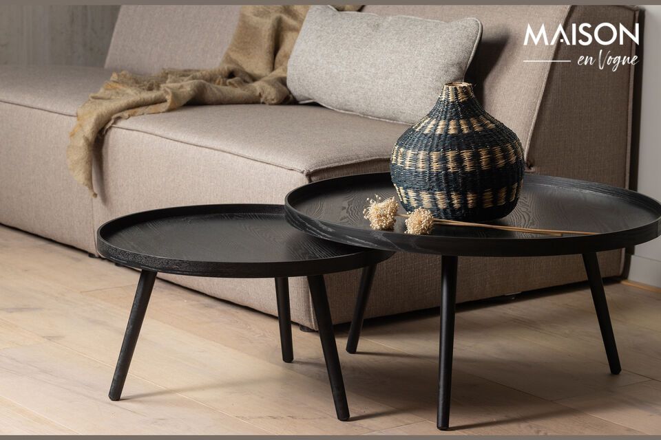 Mesa auxiliar de madera negra Mesa Woood - 78cm