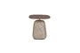 Miniatura Mesa auxiliar de madera y tela marrón Shelly Clipped