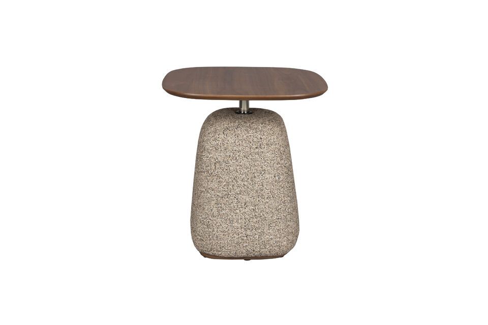 Mesa auxiliar de madera y tela marrón Shelly DutchBone