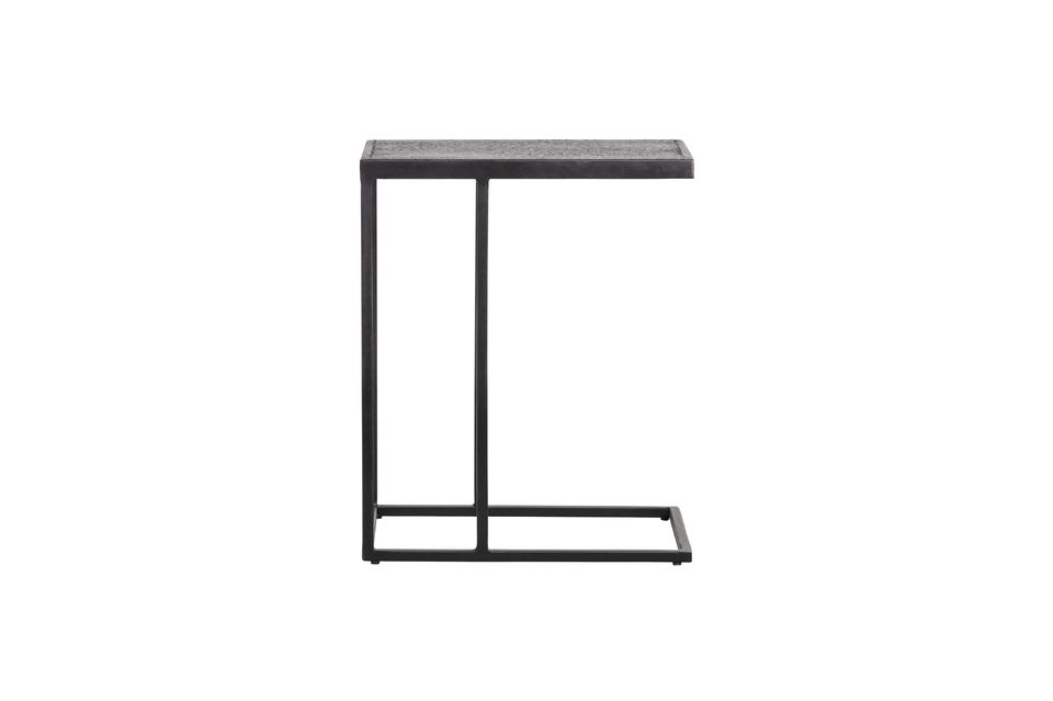 Mesa auxiliar de metal negro Febe Woood