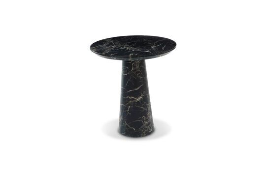 Mesa auxiliar de piedra negra Disc Clipped
