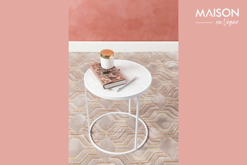 Mesa auxiliar Glazed blanco Zuiver