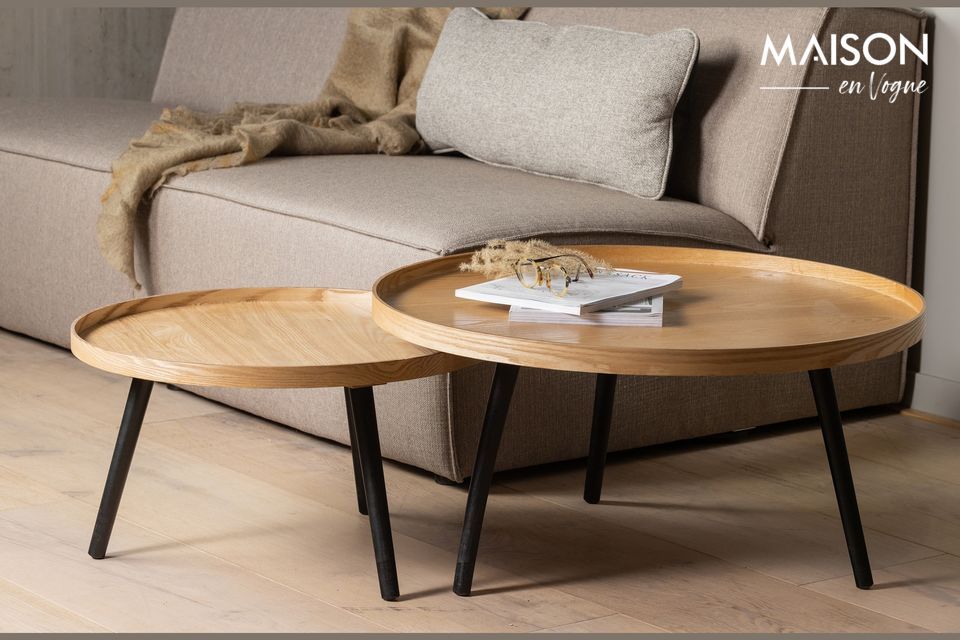 Mesa auxiliar grande de madera beige Mesa, estilo sencillo y eficaz