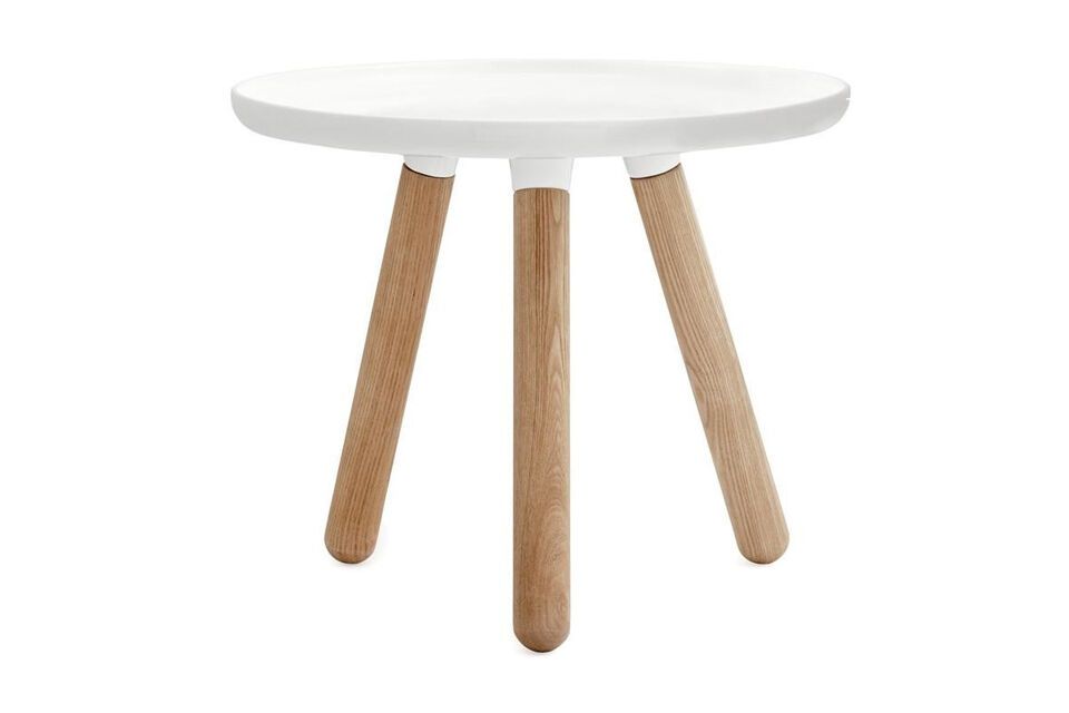 Mesa auxiliar redonda de composite blanco Tablo Normann Copenhagen