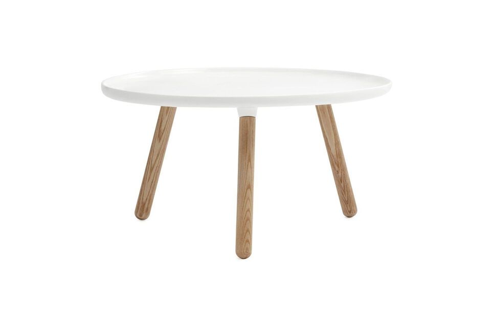 Mesa auxiliar redonda grande de composite blanco Tablo Normann Copenhagen