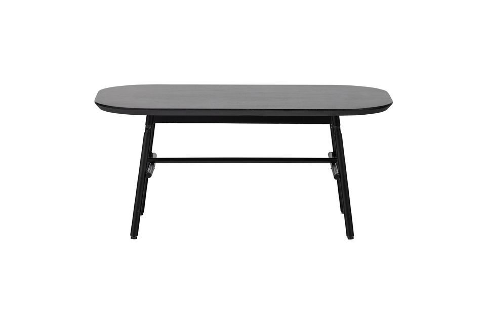 El tablero de la mesa de centro de vtwomen es de madera de mango con un acabado negro mate