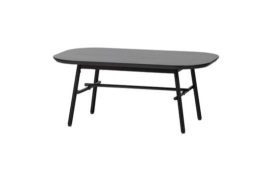 Mesa de centro de madera de mango y metal negro Elegance Clipped