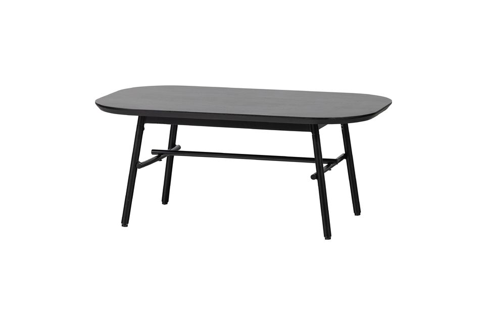 Mesa de centro de madera de mango y metal negro Elegance Vtwonen